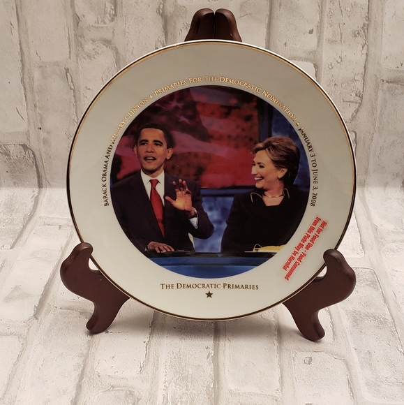 2008 Democratic Primaries 1st Ed Collectible Plate - Picture 1 of 7